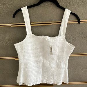 NWT Madewell Smocked White Tank Top S